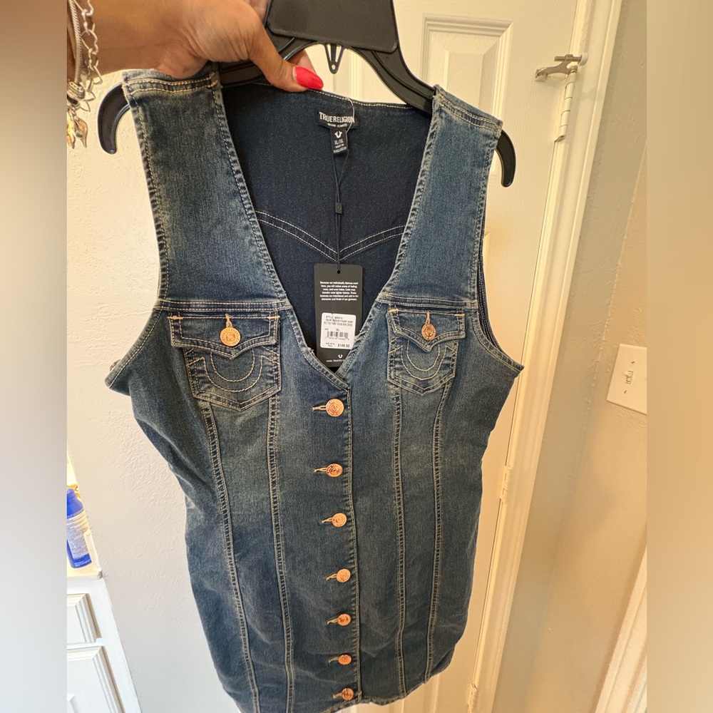 True Religion Blue Jean Denim Sheath Mini Dress